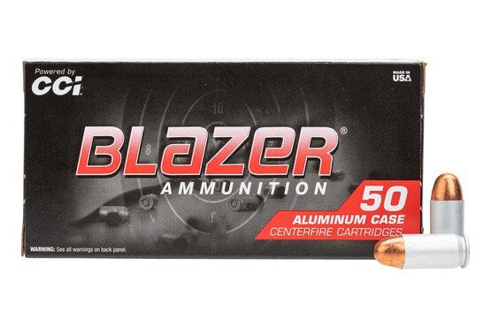 CCI Blazer 45ACP 230gr FMJ Aluminum Case Ammo comes in a box of 50